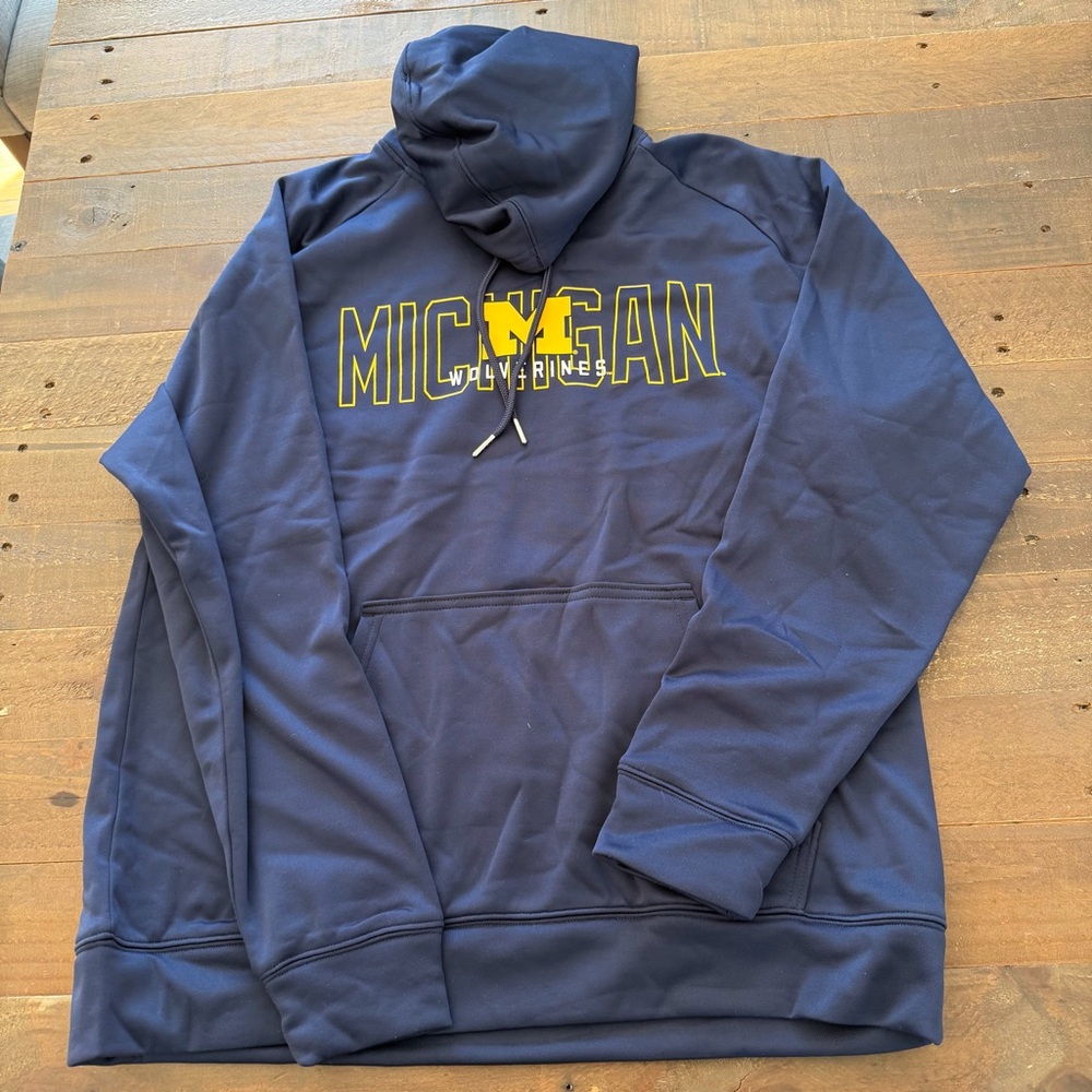 Ncaa Performance Fleece Navy Blue Michigan Hoodie